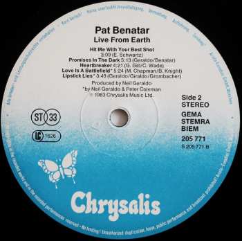 LP Pat Benatar: Live From Earth