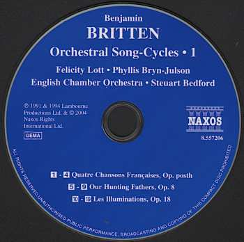 CD Benjamin Britten: Les Illuminations, Our Hunting Fathers, Chansons Francaises