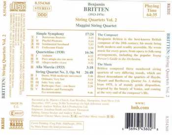CD Benjamin Britten: String Quartets Vol. 2