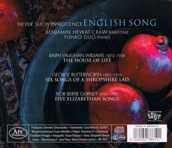 CD Benjamin Hewat-Craw: English Song – Never Such Innocence 