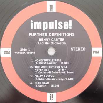 LP Benny Carter And His Orchestra: Further Definitions