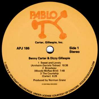 LP Dizzy Gillespie: Carter, Gillespie, Inc. LTD