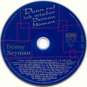 CD Benny Neyman: Dann Ruf Ich Wieder Deinen Namen