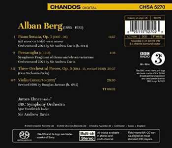 SACD Alban Berg: Violin Concerto / Three Orchestral Pieces / Piano Sonata / Passacaglia