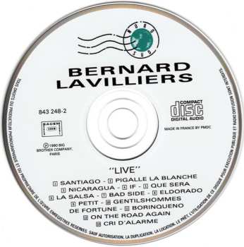 CD Bernard Lavilliers: Live - On The Road Again 1989