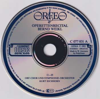 CD Bernd Weikl: Operettenrecital Mit Bernd Weikle