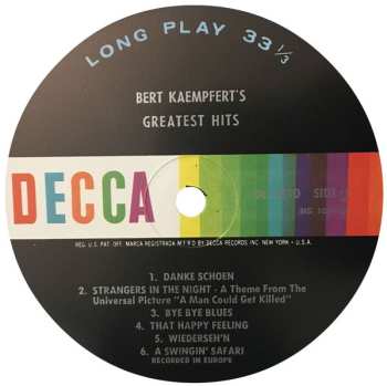 LP Bert Kaempfert & His Orchestra: Bert Kaempfert's Greatest Hits