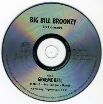 CD Big Bill Broonzy: Big Bill Broonzy In Concert With Graeme Bell & His Australian Jazz Band