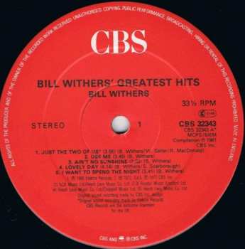 LP Bill Withers: Bill Withers' Greatest Hits