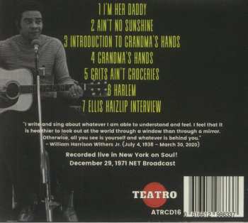 CD Bill Withers: Don't You Run So Fast (New York '71)