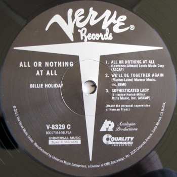 2LP Billie Holiday: All Or Nothing At All LTD | NUM