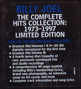 4CD Billy Joel: The Complete Hits Collection: 1973-1997 DLX | LTD