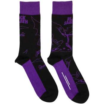 Merch Black Sabbath: Black Sabbath Unisex Ankle Socks: Logo & Demon (black) (uk Size 4 - 7) 36 - 42