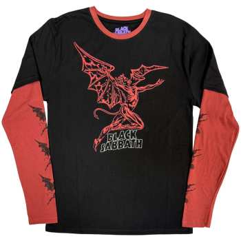 Merch Black Sabbath: Layered Long Sleeve Tričko Red Henry Wavy Logo Black Sabbath