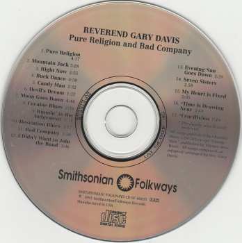 CD Blind Gary Davis: Pure Religion And Bad Company