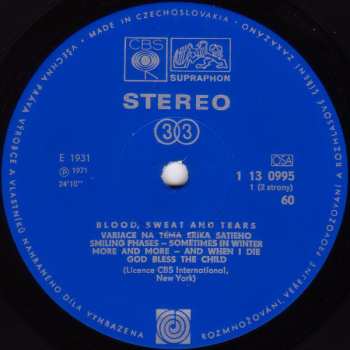 LP Blood, Sweat And Tears: Blood Sweat & Tears