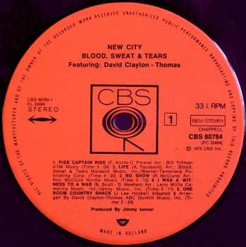 LP Blood, Sweat And Tears: New City