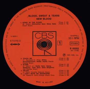 LP Blood, Sweat And Tears: New Blood