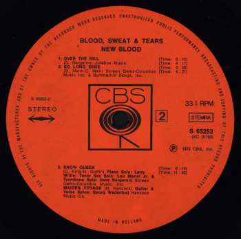 LP Blood, Sweat And Tears: New Blood