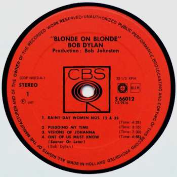 2LP Bob Dylan: Blonde On Blonde
