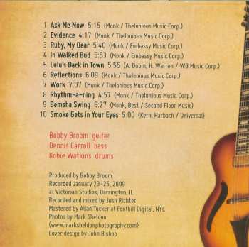 CD Bobby Broom: Bobby Broom Plays For Monk