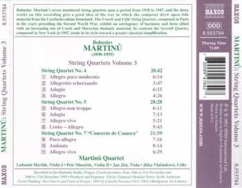 CD Bohuslav Martinů: String Quartets Nos. 4, 5 And 7