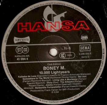 LP Boney M.: 10.000 Lightyears