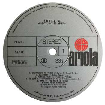 LP Boney M.: Nightflight To Venus