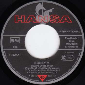 SP Boney M.: Rivers Of Babylon / Brown Girl In The Ring