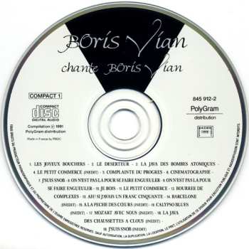 CD Boris Vian: Boris Vian Chante Boris Vian