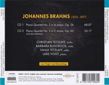 2CD Johannes Brahms: Piano Quartets Nos. 2 & 3