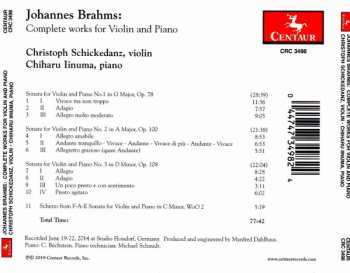 CD Johannes Brahms: Complete Works For Violin And Piano