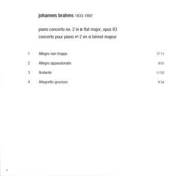 CD Johannes Brahms: Piano Concerto No.2