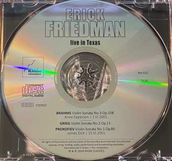 CD Sergei Prokofiev: Live In Texas. Violin Sonatas