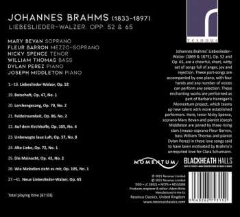 CD Johannes Brahms: Liebeslieder-Walzer, Opp. 52 & 65