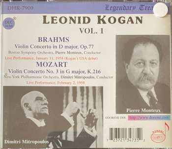CD Johannes Brahms: Vol. 1: Violin Concerto / Violin Concert No.3