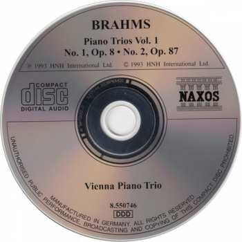 CD Johannes Brahms: Piano Trios No. 1, Op. 8 · No. 2, Op. 87