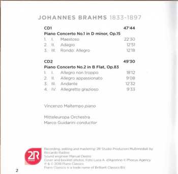 2CD Johannes Brahms: Piano Concertos 1 & 2