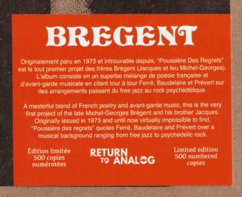 LP Brégent: Poussière Des Regrets LTD | NUM