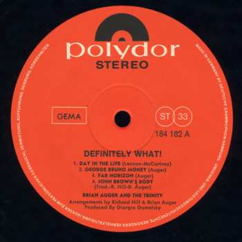 LP Brian Auger & The Trinity: Definitely What!..