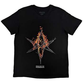 Merch Bring Me the Horizon: Tričko Flame Hex & Text Logo Bring Me The Horizon