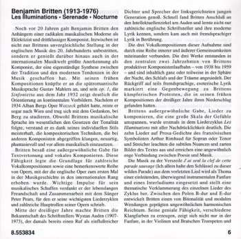 CD Benjamin Britten: Serenade • Les Illuminations • Nocturne