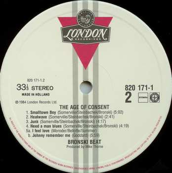 LP Bronski Beat: The Age Of Consent
