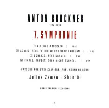 CD Anton Bruckner: 7. Symphonie – Fassung Für Zwei Klaviere
