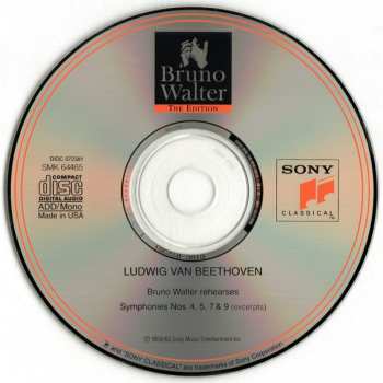 CD Ludwig van Beethoven: Bruno Walter Rehearses Beethoven Symphonies Nos. 4, 5, 7 & 9