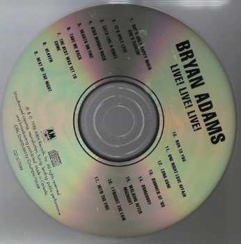 CD Bryan Adams: Live! Live! Live!
