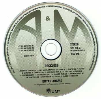 2CD Bryan Adams: Reckless DLX