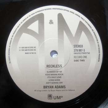 2LP Bryan Adams: Reckless