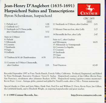 CD Byron Schenkman: Jean-Henry D'Anglebert: Harpsichord Suites And Transcriptions