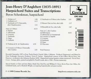 CD Byron Schenkman: Jean-Henry D'Anglebert: Harpsichord Suites And Transcriptions